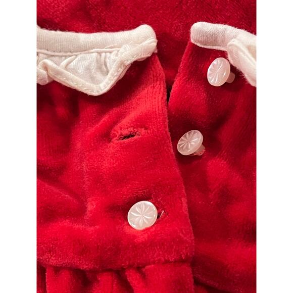 Vintage Ralph Lauren Footie Pajamas Red Velour Collar Size 9 months RL Christmas - Picture 16 of 16